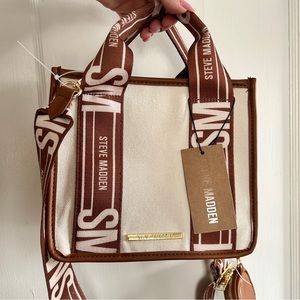 NWT STEVE MADDEN Cream Brown CROSSBODY BAG/PURSE TIKTOK